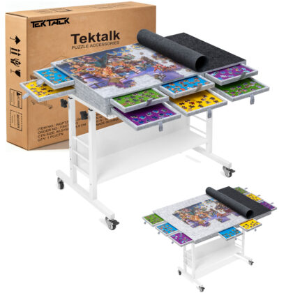 Tektalk 2000 Piece Foldable Felt Jigsaw Puzzle Board - Light Gray