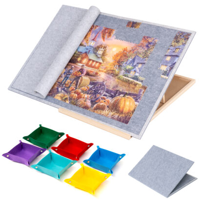 Tektalk Foldable Jigsaw Puzzle Board , for Up to 1500 Pieces (Gray)