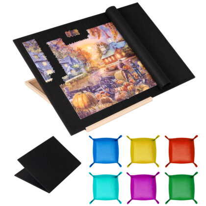 Tektalk Foldable Jigsaw Puzzle Board , for Up to 1500 Pieces (Black)