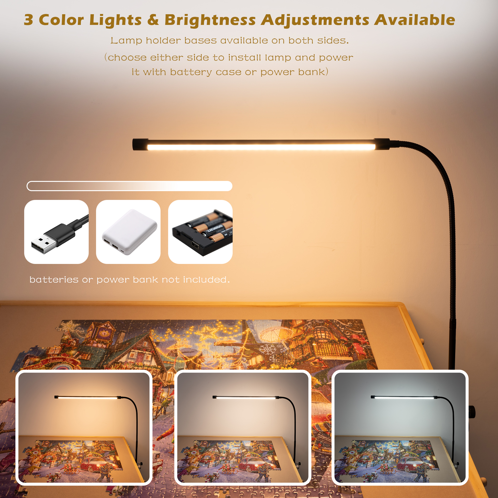 Tektalk Jigsaw Puzzle Table with LED Light, for Up to 1500 Pieces - Image 2