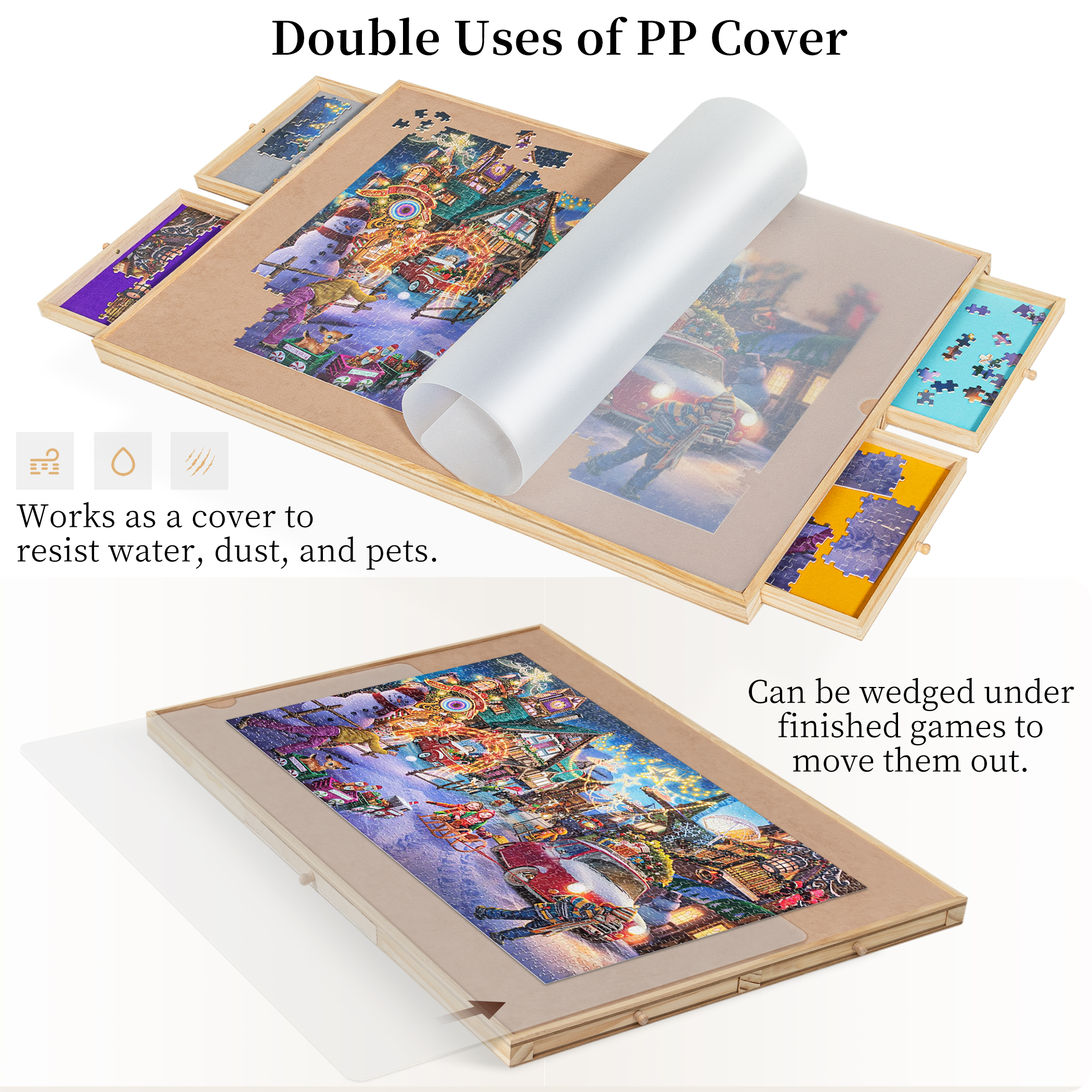 Tektalk Jigsaw Puzzle Board with Integrated Adjustable Stand/Bracket , for Up to 1500 Pieces - Image 3