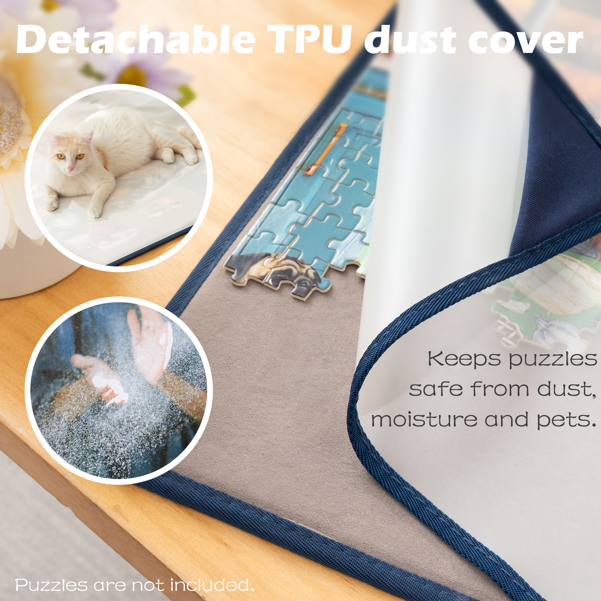 Tektalk Jigsaw Puzzle Board with 6 Sorting Trays, Up to 1000 Pieces – Gray - Image 3