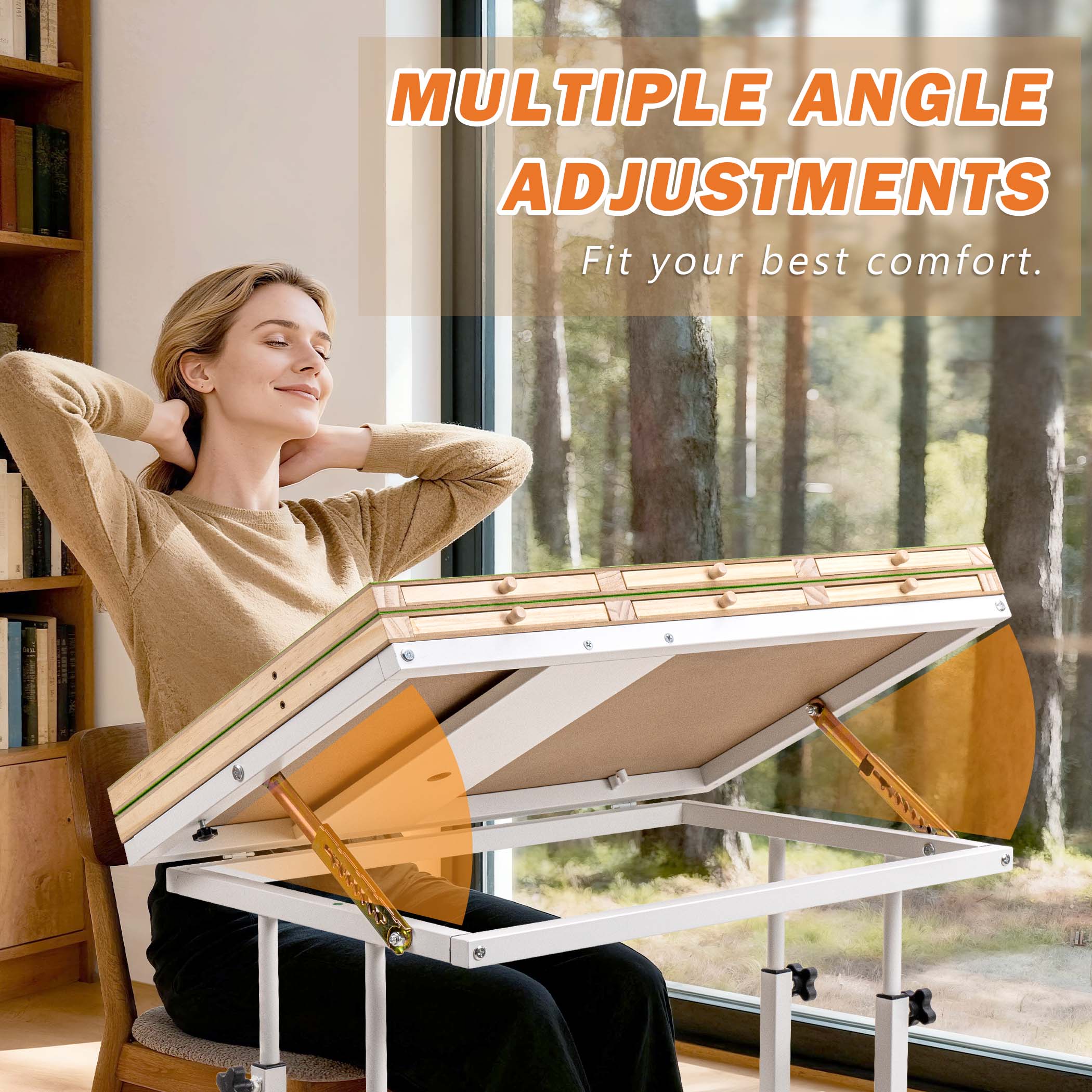 Tektalk 2000 Piece Foldable Jigsaw Puzzle Table with Angle & Height Adjustment – Green - Image 3