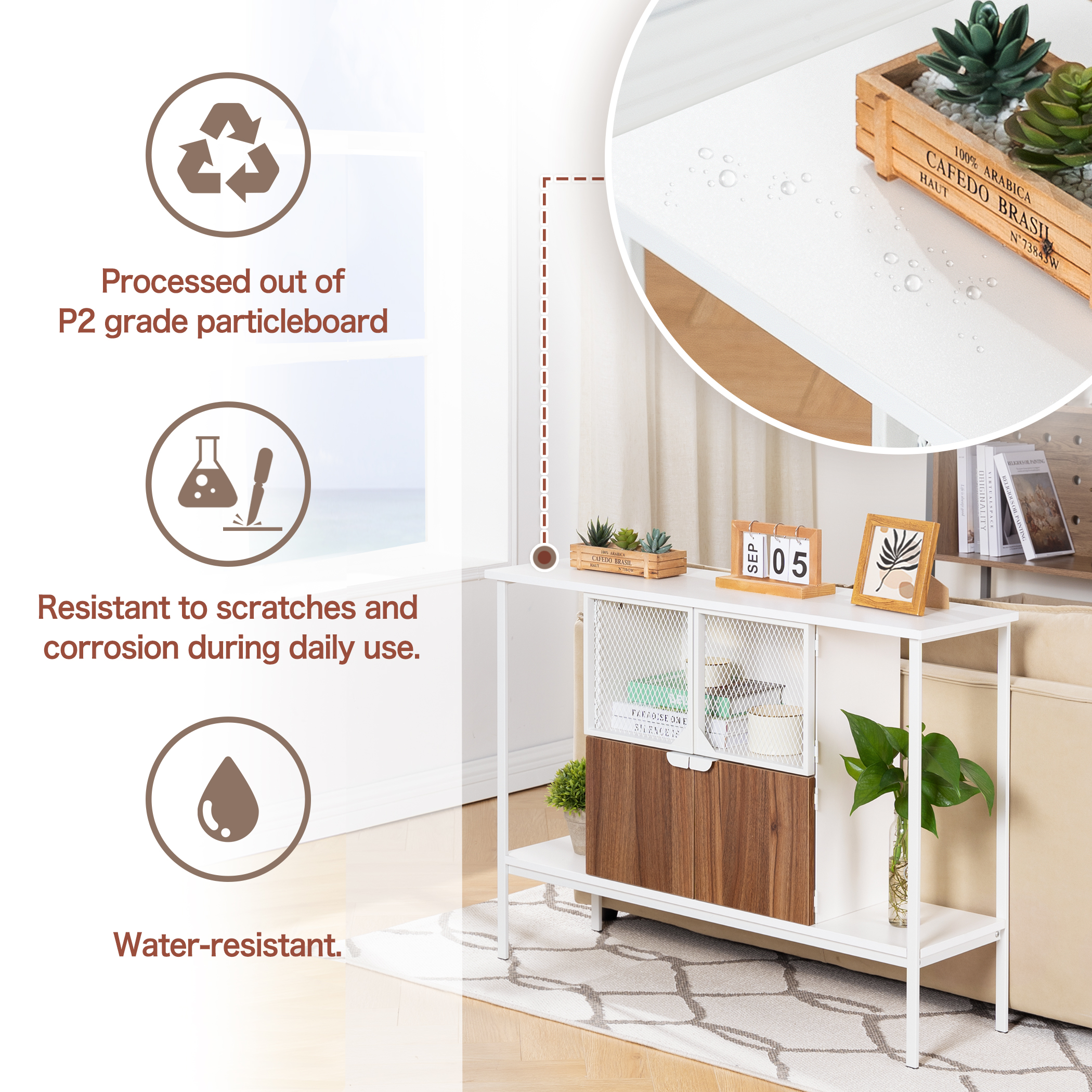 Tektalk console table cabinet sofa table entry table home decor - Image 3