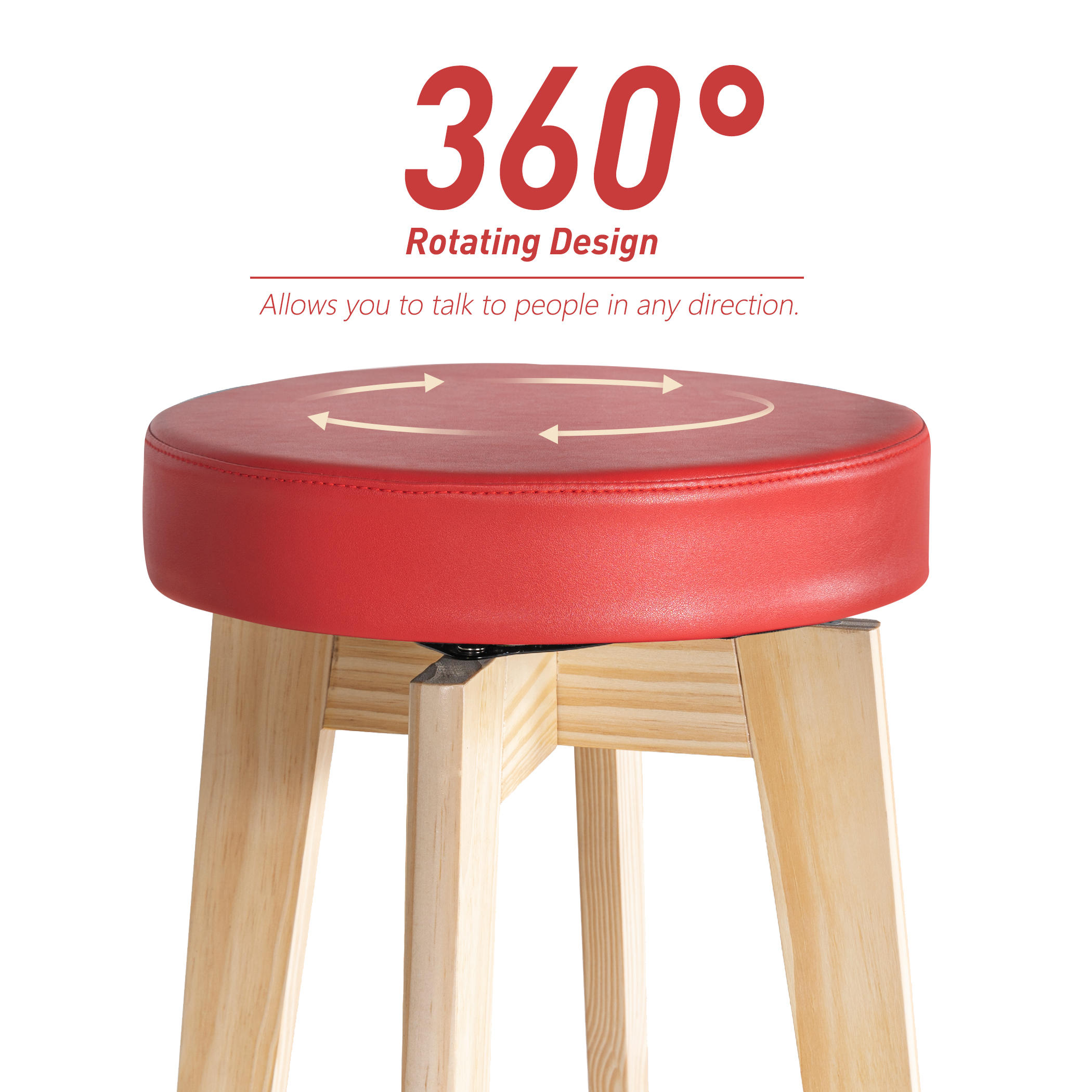 Tektalk 360° Swivel High Stool with PU Stool Top - Image 2