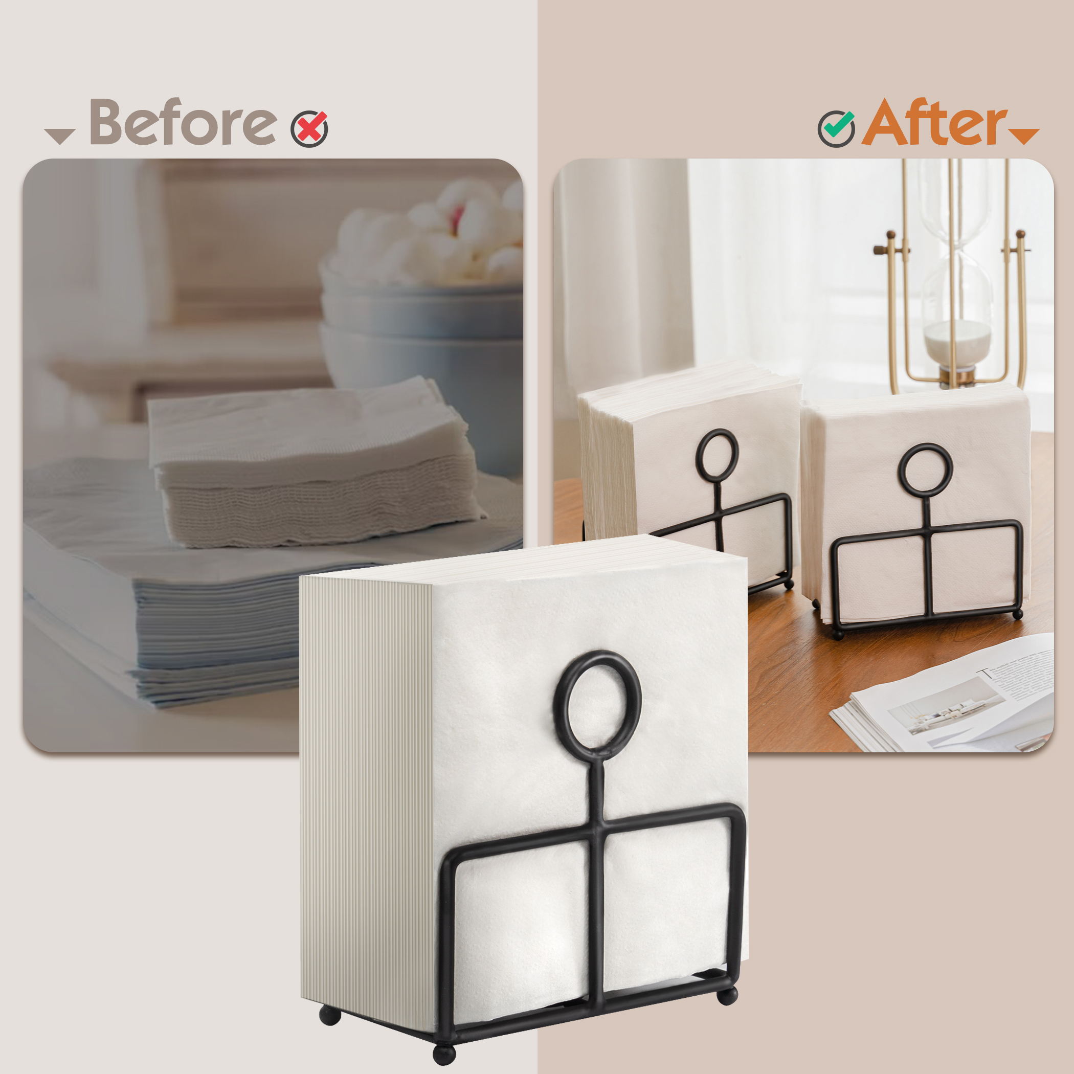 Tektalk Napkin Holder with Modern Design, Works on Multiple Occasions - Image 4