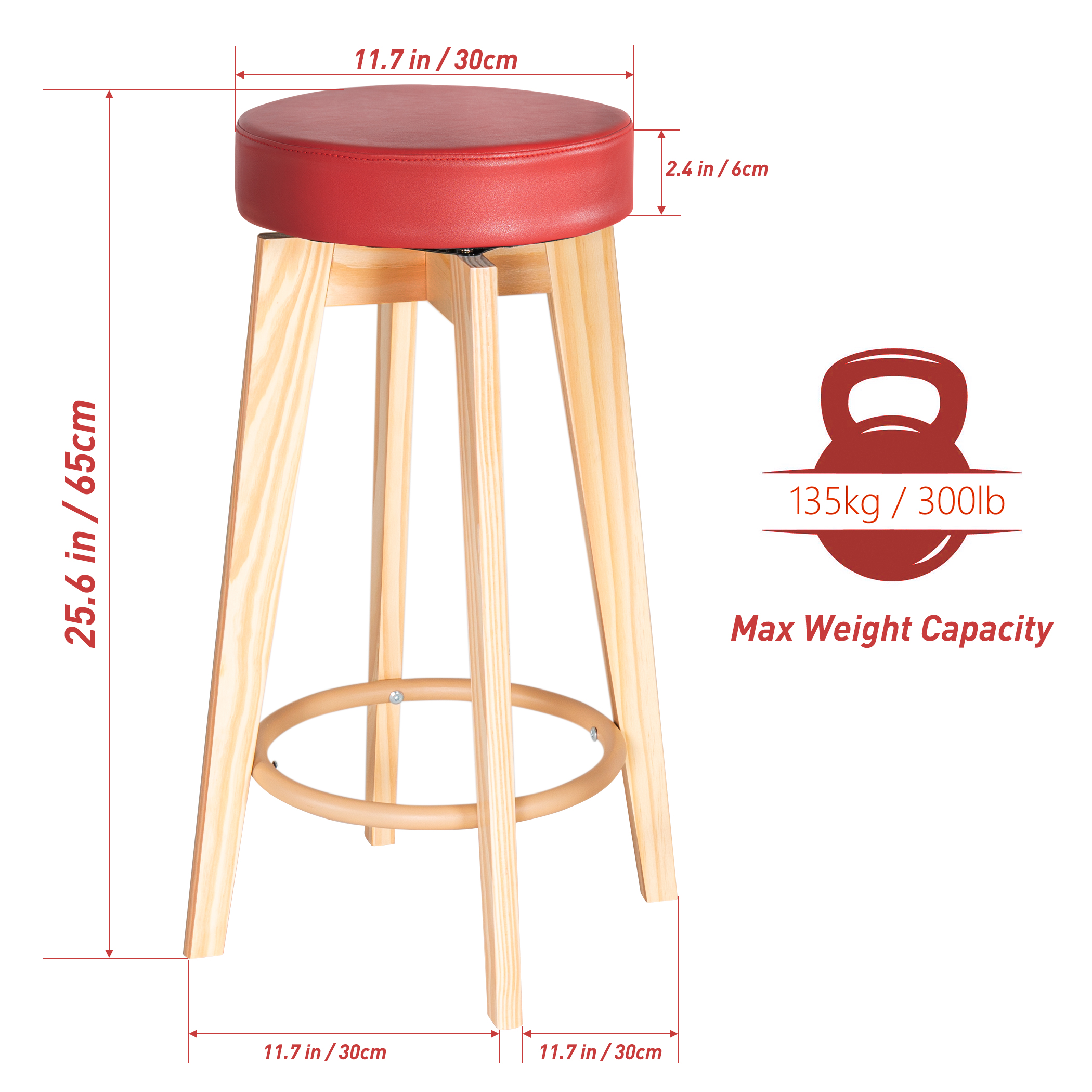 Tektalk 360° Swivel High Stool with PU Stool Top - Image 4