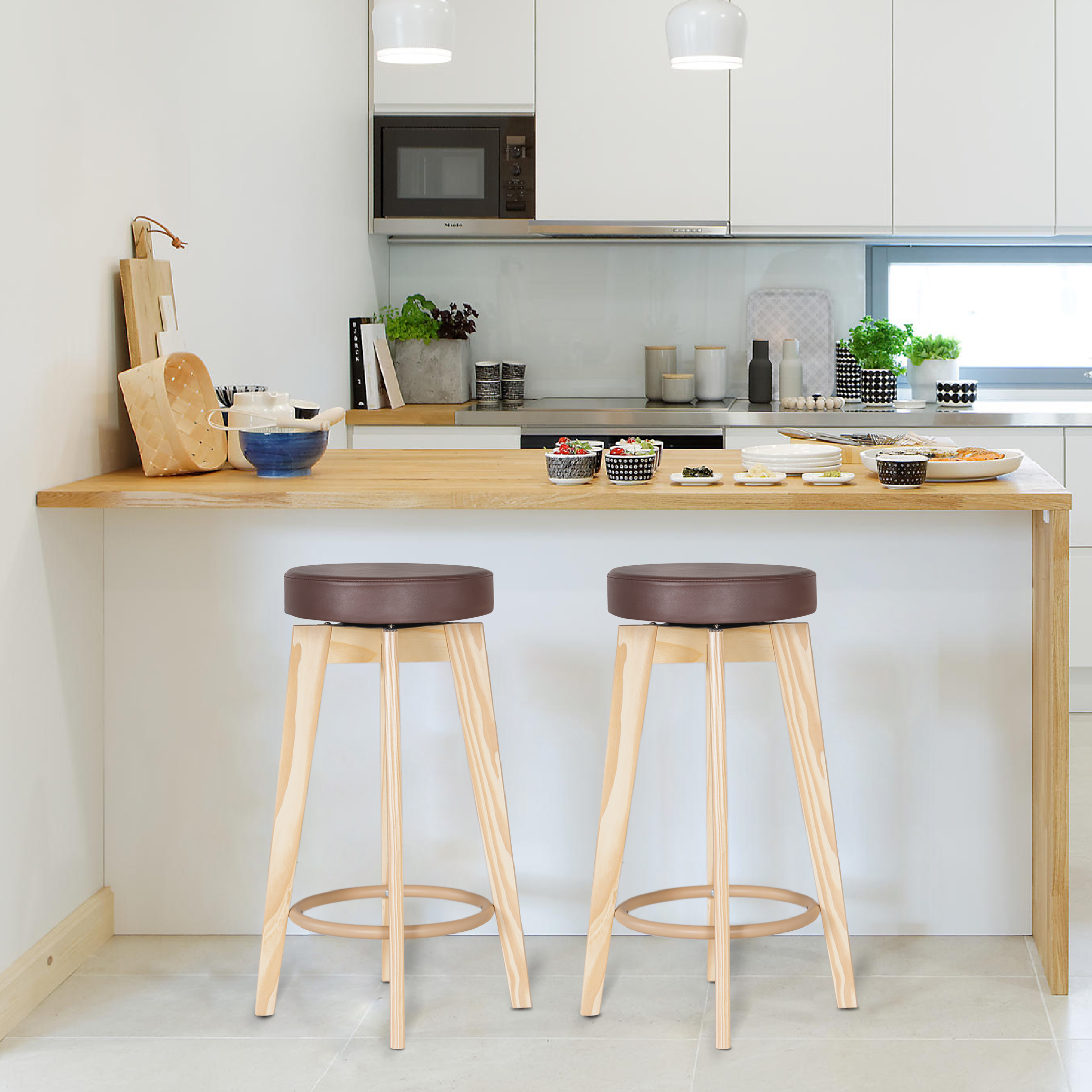 Tektalk 360° Swivel High Stool with PU Stool Top - Image 6