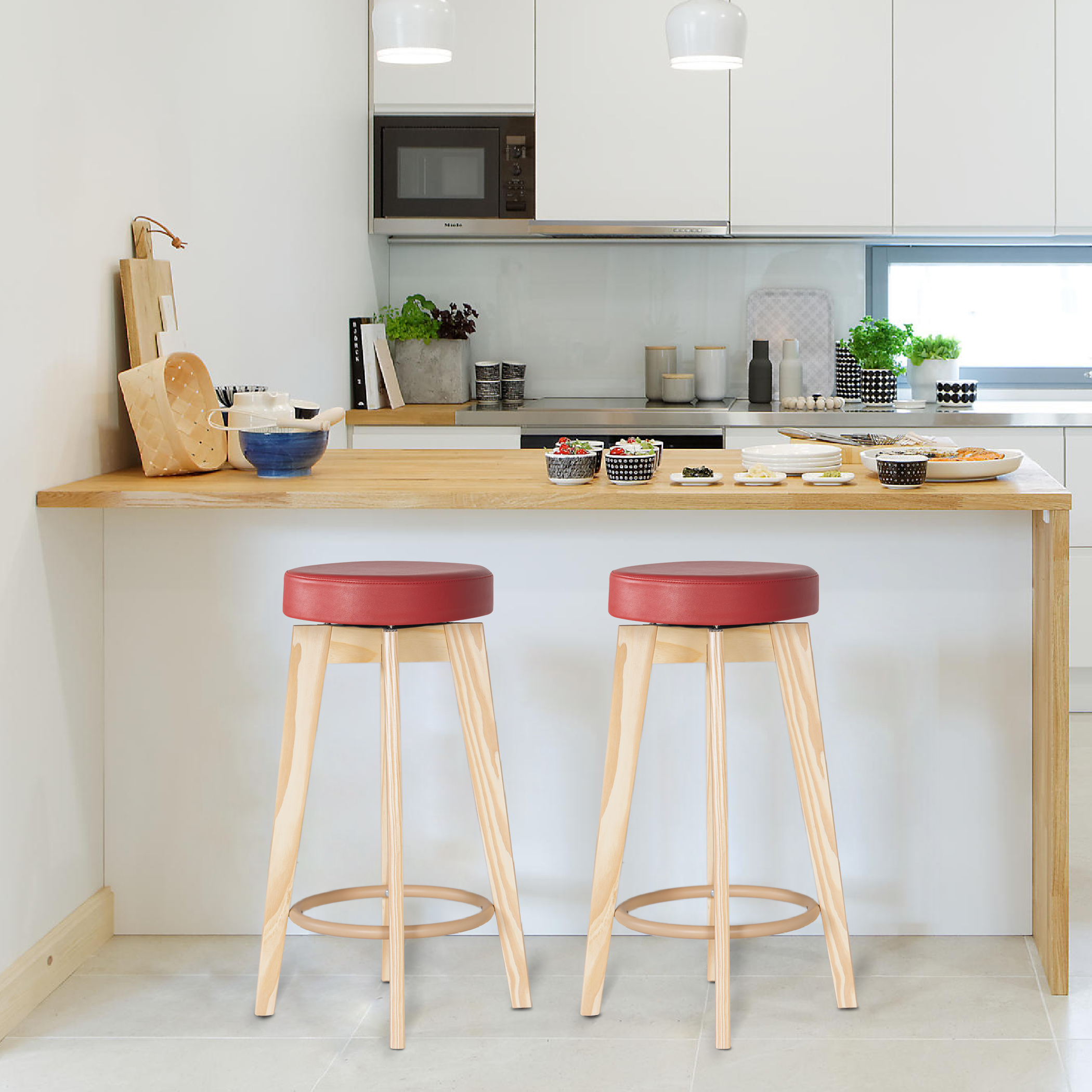 Tektalk 360° Swivel High Stool with PU Stool Top - Image 6